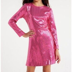 NEW Girls Sequins Long Sleeved Party Dress Color Berry Size S (6-6X)